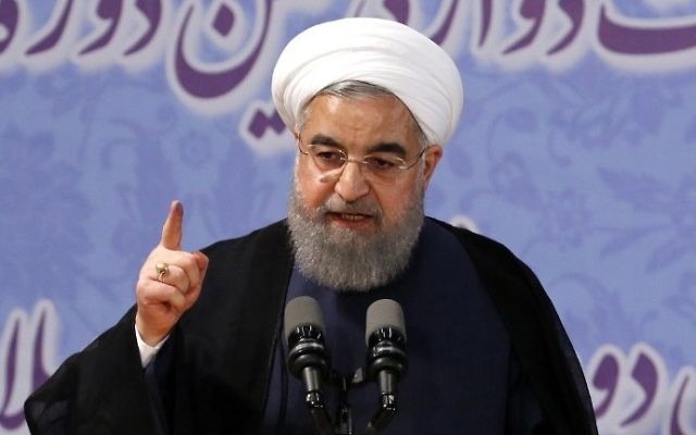 Iranian President Hassan Rouhani delivers a speech after registering to run for re-election at the interior ministry in the capital Tehran on April 14, 2017. (AFP Photo/Atta Kenare) Iranian President Hassan Rouhani delivers a speech after registering to run for re-election at the interior ministry in the capital Tehran on April 14, 2017. (AFP Photo/Atta Kenare)