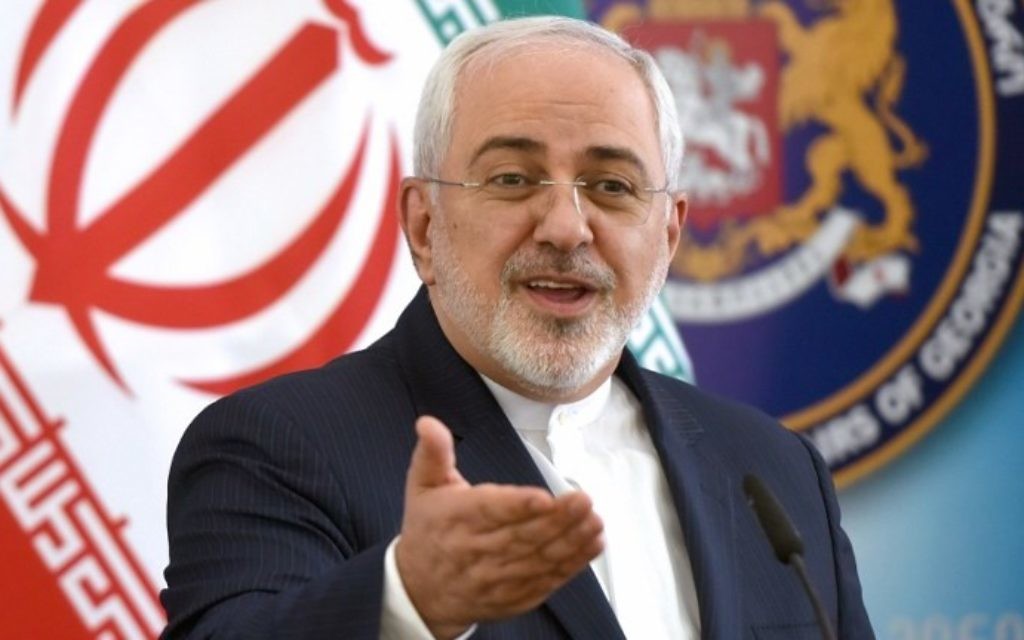 Iranian Foreign Minister Mohammed Javad Zarif speaks during a joint press conference with his Georgian counterpart following their meeting in Tbilisi on April 18, 2017. (AFP Photo/Vano Shlamov)