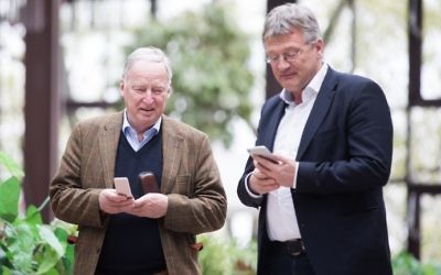 AfD party executive members Alexander Gauland (L) and Joerg Meuthen outside the Maritim Hotel in Cologne on April 21, 2017. (AFP Photo/dpa/Rolf Vennenbernd) AfD party executive members Alexander Gauland (L) and Joerg Meuthen outside the Maritim Hotel in Cologne on April 21, 2017. (AFP Photo/dpa/Rolf Vennenbernd)