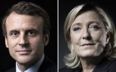 A combination of picture made on April 23, 2017 shows French presidential election candidate for the En Marche ! movement Emmanuel Macron and French presidential election candidate for the far-right Front National (FN) party Marine Le Pen posing in Paris. (AFP PHOTO / Joël SAGET AND Eric Feferberg)