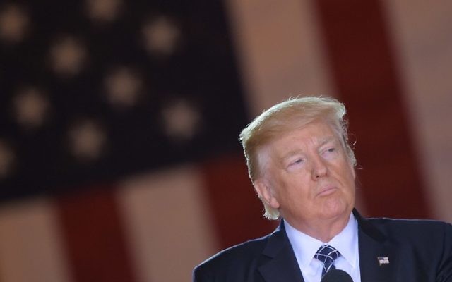 US President Donald Trump speaks during a Holocaust Remembrance Ceremony in the Rotunda of the US Capitol, in Washington, DC, April 25, 2017.(AFP/MANDEL NGAN) US President Donald Trump speaks during a Holocaust Remembrance Ceremony in the Rotunda of the US Capitol, in Washington, DC, April 25, 2017.(AFP/MANDEL NGAN)
