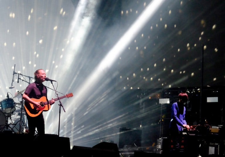 Musicians Thom Yorke and Jonny Greenwood of Radiohead perform on the Coachella Stage during day 1 of the Coachella Valley Music And Arts Festival, April 21 2017. (Trixie Textor/Getty Images for Coachella/AFP) Musicians Thom Yorke and Jonny Greenwood of Radiohead perform on the Coachella Stage during day 1 of the Coachella Valley Music And Arts Festival, April 21 2017. (Trixie Textor/Getty Images for Coachella/AFP)