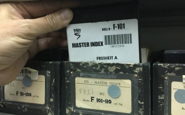Yad Vashem has had a microfilm copy of part of the ITS archive's collection since the late 1950's. (Renee Ghert-Zand/TOI)