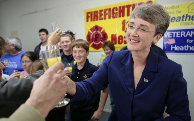 Rep. Heather Wilson, R-N.M., raises her glass of orange juice in celebration after she declared her victory in the 1st Congressional District race at her campaign headquarters late Thursday night, Nov. 9, 2006, in Albuquerque, N.M. (AP Photo/Jake Schoellkopf) Rep. Heather Wilson, R-N.M., raises her glass of orange juice in celebration after she declared her victory in the 1st Congressional District race at her campaign headquarters late Thursday night, Nov. 9, 2006, in Albuquerque, N.M. (AP Photo/Jake Schoellkopf)