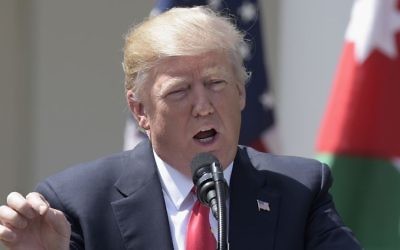 President Donald Trump speak during a news conference with Jordan's King Abdullah II in the Rose Garden of the White House in Washington, Wednesday, April 5, 2017. (AP Photo/Susan Walsh) President Donald Trump speak during a news conference with Jordan's King Abdullah II in the Rose Garden of the White House in Washington, Wednesday, April 5, 2017. (AP Photo/Susan Walsh)