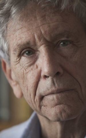 A photo of Israeli writer Amos Oz at his house in Tel Aviv from November 2015; Oz was nominated Thursday, April 20, 2017 for the Booker Man International Prize for his novel 'Judas' (Courtesy Dan Balilty/AP)