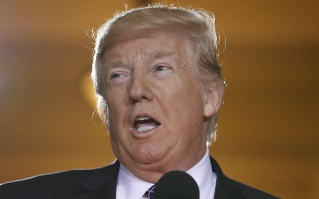 US President Donald Trump speaks on Capitol Hill in Washington, Tuesday, April 25, 2017, during the United States Holocaust Memorial Museum's National Days of Remembrance ceremony. (AP Photo/Carolyn Kaster) US President Donald Trump speaks on Capitol Hill in Washington, Tuesday, April 25, 2017, during the United States Holocaust Memorial Museum's National Days of Remembrance ceremony. (AP Photo/Carolyn Kaster)
