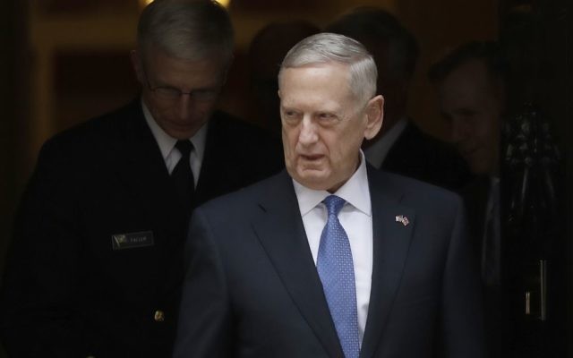 US Defense Secretary James Mattis leaves after visiting British Prime Minister Theresa May at 10 Downing Street in London, Friday, March 31, 2017. (AP Photo/Matt Dunham, Pool) US Defense Secretary James Mattis leaves after visiting British Prime Minister Theresa May at 10 Downing Street in London, Friday, March 31, 2017. (AP Photo/Matt Dunham, Pool)