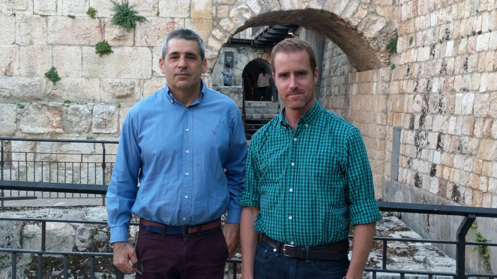 Authors Haim Watzman, left, and Matti Friedman, at Personal Pages: Meet the Authors, part of the Times of Israel Presents series, April 25, 2017. (Yaakov Schwartz/ Times of Israel) Authors Haim Watzman, left, and Matti Friedman, at Personal Pages: Meet the Authors, part of the Times of Israel Presents series, April 25, 2017. (Yaakov Schwartz/ Times of Israel)