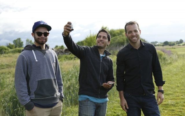 SkyX Founder/CEO Didi Horn (R) with electrical engineer Liron Shemesh (C) and electronics specialist/intern Jacob Green (Courtesy Scott Simmie, SkyX) SkyX Founder/CEO Didi Horn, right, with electrical engineer Liron Shemesh, center, and electronics specialist/intern Jacob Green (Courtesy Scott Simmie, SkyX)