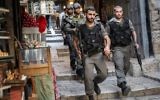 Illustrative: Border Police walk through Jerusalem's Old City on October 11, 2015. (Hadas Parush/Flash90)