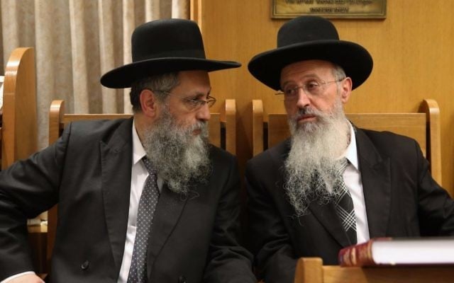 Rabbi Avraham Yosef (r) and Rabbi David Yosef attend a ceremony in memory of Rabbi Ovadia Yosef in Jerusalem on November 3, 2016. (Yaakov Cohen/Flash90) Rabbi Avraham Yosef (r) and Rabbi David Yosef attend a ceremony in memory of Rabbi Ovadia Yosef in Jerusalem on November 3, 2016. (Yaakov Cohen/Flash90)