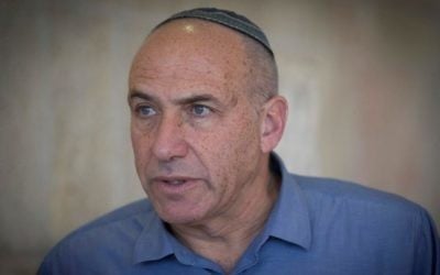 Jewish MK Moti Yogev arrives to the Defense and Foreign Affairs Committee meeting at the Knesset on December 8, 2016. (Yonatan Sindel/Flash90)