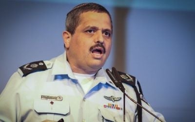 Police Commissioner Roni Alsheich speaks during the "Or Yarok" conference at the Avenue conference center on March 28, 2017. (Roy Alima/Flash90)