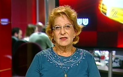 Batya Shefi Gottlieb, who won NIS 16,500 in damages from Science Minister Ofir Akunis (Screen capture: Channel 2)