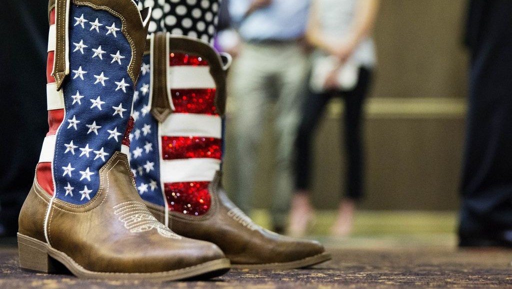 American flag-themed cowboy boots at an election night watch party for Republican candidate for Georgia's Sixth Congressional seat Karen Handel in Roswell, Georgia, April 18, 2017. (AP Photo/David Goldman) American flag-themed cowboy boots at an election night watch party for Republican candidate for Georgia's Sixth Congressional seat Karen Handel in Roswell, Georgia, April 18, 2017. (AP Photo/David Goldman)