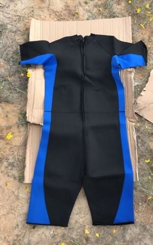 A wet suit that was found hidden in a shipment of sporting gear, bound for the Gaza Strip on April 3, 2017. (Defense Ministry)