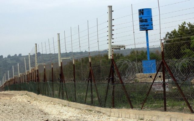 The Lebanese-Israeli border near kibbutz Hanita on March 22, 2017. (Judah Ari Gross/Times of Israel) The Lebanese-Israeli border near kibbutz Hanita on March 22, 2017. (Judah Ari Gross/Times of Israel)