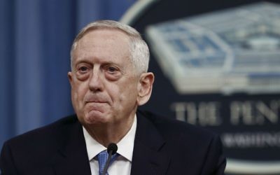 In this April 11, 2017 file photo, US Defense Secretary James Mattis attends a news conference at the Pentagon. (AP Photo/Carolyn Kaster, File) In this April 11, 2017 file photo, US Defense Secretary James Mattis attends a news conference at the Pentagon. (AP Photo/Carolyn Kaster, File)