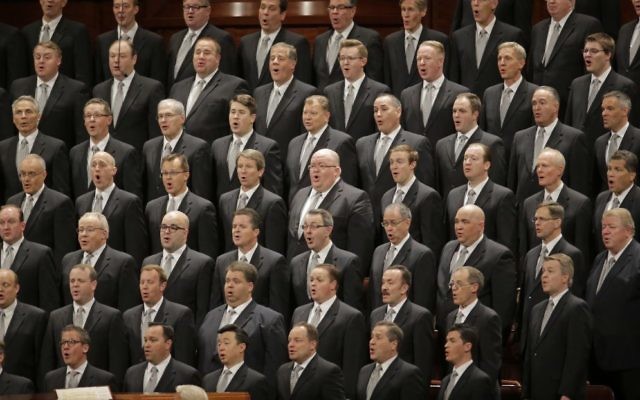 The Mormon Tabernacle Choir of The Church of Jesus Christ of Latter-Day Saints sing in the Conference Center at the morning session of the two-day Mormon church conference Saturday, April 1, 2017, in Salt Lake City (AP Photo/Rick Bowmer) The Mormon Tabernacle Choir of The Church of Jesus Christ of Latter-Day Saints sing in the Conference Center at the morning session of the two-day Mormon church conference Saturday, April 1, 2017, in Salt Lake City (AP Photo/Rick Bowmer)