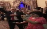 Video from the wedding of former Egyptian strongman Gamel Abdel Nasser's grandson. The man dancing on the left was said to be the Israeli ambassador to Egypt, but was in fact the groom. (Screen Capture: Channel 2)