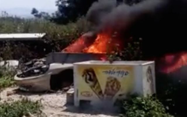 A screen shot from a video of dogs being burned alive in an abandoned car near the Israeli-Arab city of Umm al-Fahm. (Screenshot: Facebook) A screen shot from a video of dogs being burned alive in an abandoned car near the Israeli-Arab city of Umm al-Fahm. (Screenshot: Facebook)