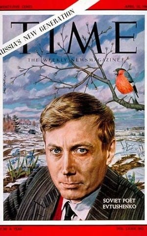 Yevgeny Yevtushenko on the cover of Time Magazine in 1962 (Public domain)