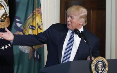 President Donald Trump gestures as he speaks at the Treasury Department in Washington, Friday, April 21, 2017. (AP /Alex Brandon)