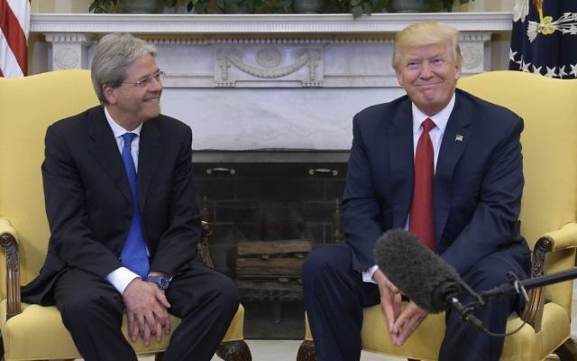 President Donald Trump meets with Italian Prime Minister Paolo Gentiloni in the Oval Office of the White House in Washington, Thursday, April 20, 2017. (AP/Susan Walsh) President Donald Trump meets with Italian Prime Minister Paolo Gentiloni in the Oval Office of the White House in Washington, Thursday, April 20, 2017. (AP/Susan Walsh)