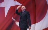 In this Wednesday, April 12, 2017 photo, Turkey's President Recep Tayyip Erdogan addresses his supporters during a referendum meeting in Istanbul. (Kayhan Ozer/Presidential Press Service, Pool Photo via AP)