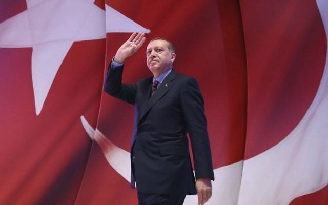In this Wednesday, April 12, 2017 photo, Turkey's President Recep Tayyip Erdogan addresses his supporters during a referendum meeting in Istanbul. (Kayhan Ozer/Presidential Press Service, Pool Photo via AP) In this Wednesday, April 12, 2017 photo, Turkey's President Recep Tayyip Erdogan addresses his supporters during a referendum meeting in Istanbul. (Kayhan Ozer/Presidential Press Service, Pool Photo via AP)