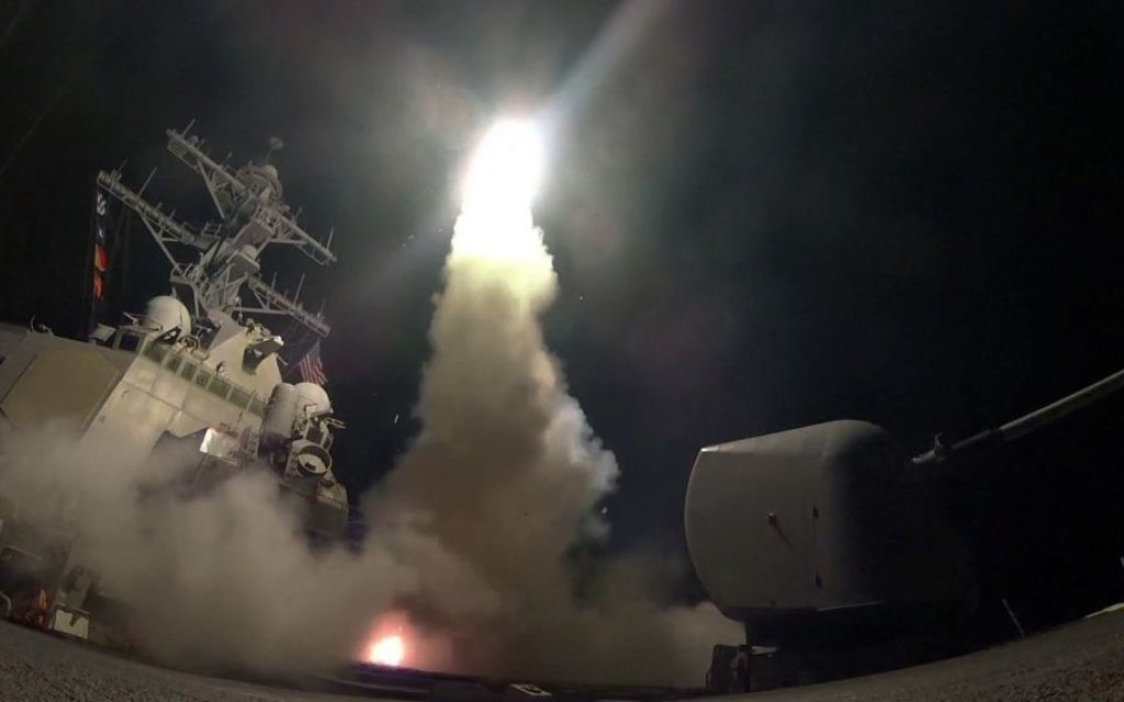 In this image provided by the US Navy, the guided-missile destroyer USS Porter (DDG 78) launches a tomahawk land attack missile in the Mediterranean Sea, Friday, April 7, 2017. (Mass Communication Specialist 3rd Class Ford Williams/US Navy via AP) In this image provided by the US Navy, the guided-missile destroyer USS Porter (DDG 78) launches a tomahawk land attack missile in the Mediterranean Sea, Friday, April 7, 2017. (Mass Communication Specialist 3rd Class Ford Williams/US Navy via AP)