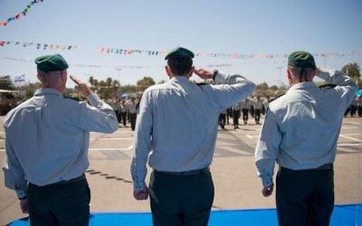 Illustrative: A ceremony for the incoming head of Military Intelligence's Unit 8200 in the Gelilot base, north of Tel Aviv, on April 6, 2017. (IDF Spokesperson's Unit)