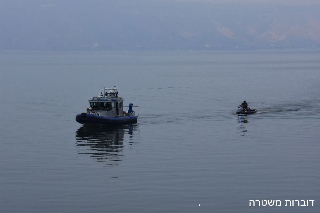 Police search for three youths who went missing on the Sea of Galilee on April 16, 2017. (Police spokesperson) Police search for three youths who went missing on the Sea of Galilee on April 16, 2017. (Police spokesperson)