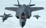 Israel's three newest F-35 stealth fighter jets on their way to Israel in April 2017. (Israel Defense Forces)