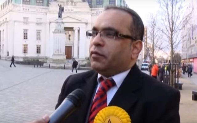 Parliamentary candidate Ashuk Ahmed, suspended by the UK Liberal Democrat Party on April 25 after anti-Semitic social media posts were exposed. (YouTube screenshot) Parliamentary candidate Ashuk Ahmed, suspended by the UK Liberal Democrat Party on April 25 after anti-Semitic social media posts were exposed. (YouTube screenshot)