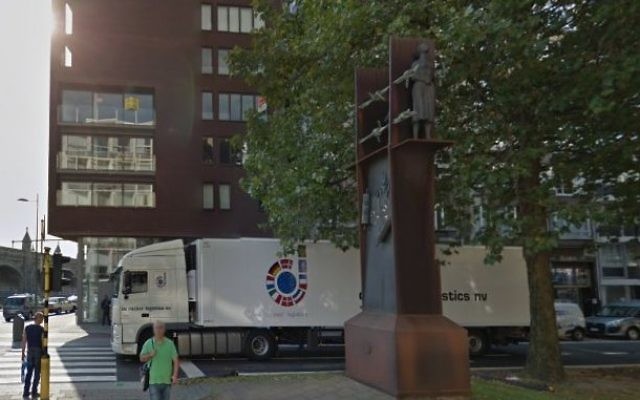The Holocaust monument on Belgiëlei Avenue in Antwerp, Belgium. (Screen capture Google Street View) The Holocaust monument on Belgiëlei Avenue in Antwerp, Belgium. (Screen capture Google Street View)