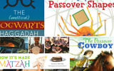 From top left: 'The (unofficial) Hogwarts Haggadah' (Moshe Rosenberg); 'Sammy Spider’s Passover Shapes' (Kar-Ben); 'Passover Cowboy' (Apples and Honey Press); 'How It’s Made: Matzah' (Apples and Honey Press) (All photos via JTA)