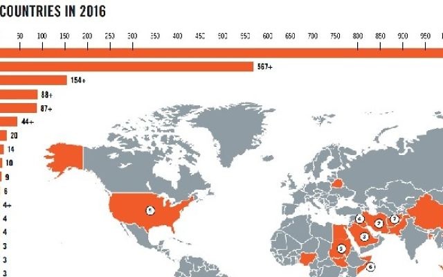 A graph showing world executions in 2016, according to data compiled by Amnesty International. (Amnesty International) A graph showing world executions in 2016, according to data compiled by Amnesty International. (Amnesty International)
