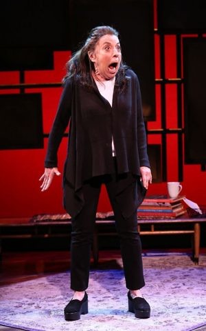 Monica Piper onstage at her one-woman show, 'Not That Jewish.' (Courtesy)