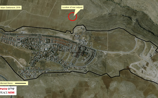 The location of the new outpost (courtesy/ Peace Now)