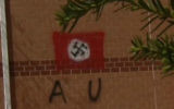 The swastika daubed on the Jewish Community Center in northern Virginia, April 11, 2017. (Screenshot from NBC Washington via JTA)