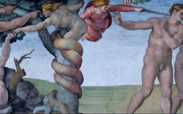 The fall of Adam and Eve as depicted in the Sistine Chapel by Michelangelo (Wikipedia / Public Domain)
