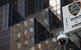 A New York City Police Department (NYPD) security camera hangs atop a light pole across the street from Trump Tower, March 7, 2017 in New York City. (Photo by Drew Angerer/Getty Images)