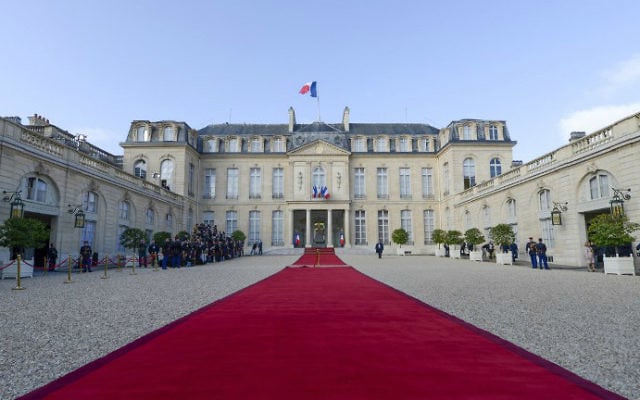 This file photo taken on May 15, 2012 shows the Elysee Palace in Paris. (Eric Feferberg/AFP)
