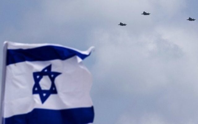 Israeli F-35 fighter jets perform during celebrations for Israel's 69th Independence Day in Tel Aviv on May 2, 2017. (AFP Photo/Jack Guez) Israeli F-35 fighter jets perform during celebrations for Israel's 69th Independence Day in Tel Aviv on May 2, 2017. (AFP Photo/Jack Guez)