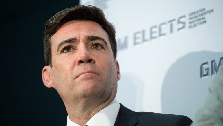 Former Labour Cabinet minister Andy Burnham delivers a speech after being elected as Mayor of Greater Manchester in north west England, on May 5, 2017. (Oli Sarff/AFP) Former Labour Cabinet minister Andy Burnham delivers a speech after being elected as Mayor of Greater Manchester in north west England, on May 5, 2017. (Oli Sarff/AFP)