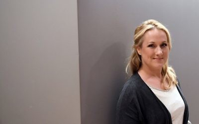 German soprano Diana Damrau poses for pictures during an interview with AFP at the Warner Music headquarters in New York City on May 5, 2017. (AFP Photo/Angela Weiss)