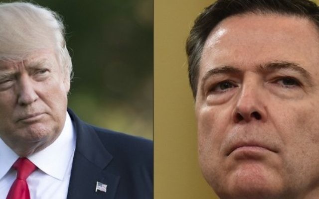 This combination of pictures created on May 12, 2017 shows US President Donald Trump walking after arriving on Marine One on the South Lawn of the White House in Washington, DC, April 28, 2017, following a trip to Atlanta, Georgia.
FBI Director James Comey looks on during the House Permanent Select Committee on Intelligence hearing on Russian actions during the 2016 election campaign on March 20, 2017 on Capitol Hill in Washington, DC. (AFP/Saul Loeb and Nicholas Kamm) This combination of pictures created on May 12, 2017 shows US President Donald Trump walking after arriving on Marine One on the South Lawn of the White House in Washington, DC, April 28, 2017, following a trip to Atlanta, Georgia.
FBI Director James Comey looks on during the House Permanent Select Committee on Intelligence hearing on Russian actions during the 2016 election campaign on March 20, 2017 on Capitol Hill in Washington, DC. (AFP/Saul Loeb and Nicholas Kamm)