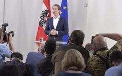 Austrian Foreign Minister Sebastian Kurz holds a press conference, after being appointed as head of the country's center-right People's Party (OeVP) on May 14, 2017, in Vienna, Austria. (Joe Klamar/AFP)